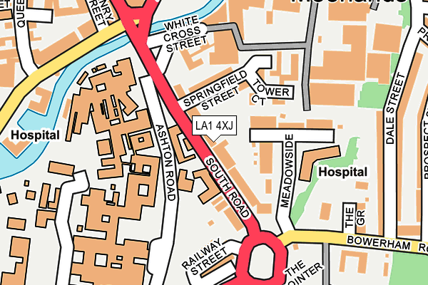 LA1 4XJ map - OS OpenMap – Local (Ordnance Survey)