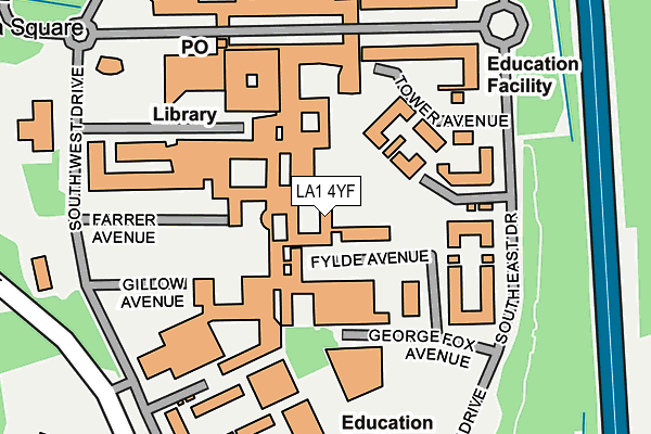 LA1 4YF map - OS OpenMap – Local (Ordnance Survey)