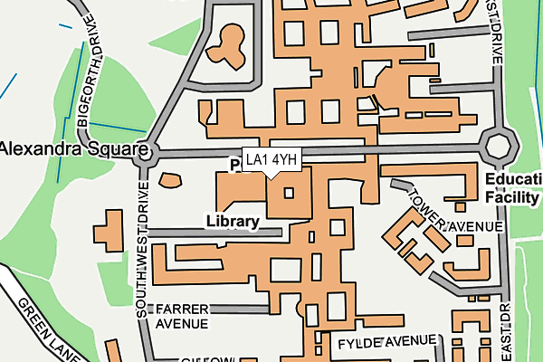 LA1 4YH map - OS OpenMap – Local (Ordnance Survey)