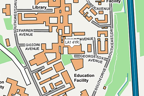 LA1 4YR map - OS OpenMap – Local (Ordnance Survey)