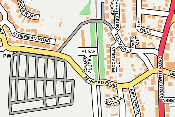 LA1 5AB map - OS OpenMap – Local (Ordnance Survey)