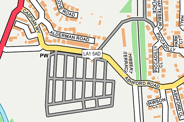 LA1 5AD map - OS OpenMap – Local (Ordnance Survey)