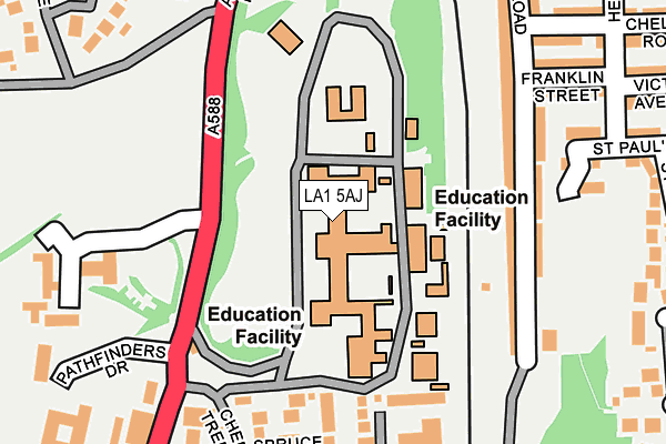 LA1 5AJ map - OS OpenMap – Local (Ordnance Survey)