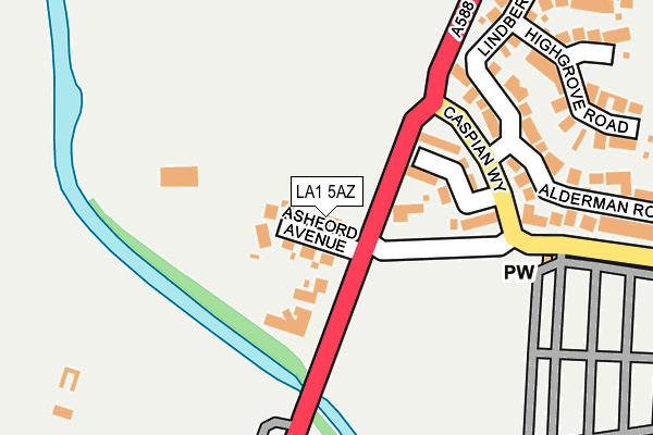 LA1 5AZ map - OS OpenMap – Local (Ordnance Survey)
