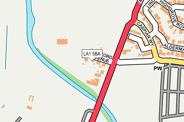 LA1 5BA map - OS OpenMap – Local (Ordnance Survey)