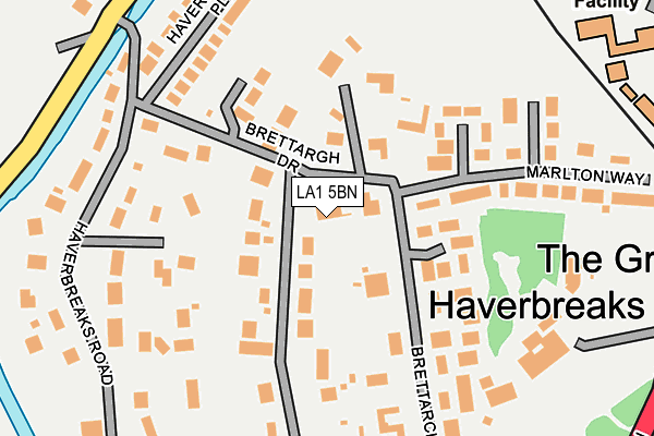 LA1 5BN map - OS OpenMap – Local (Ordnance Survey)