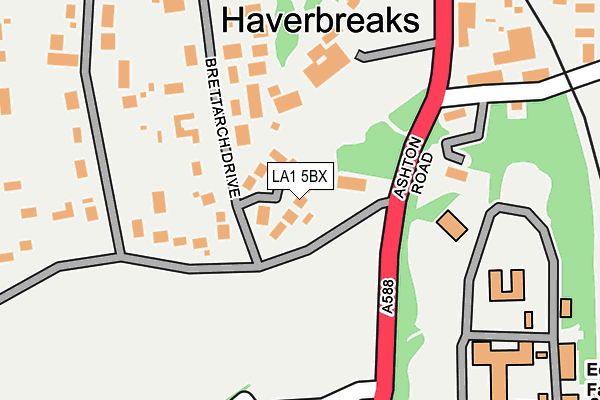 LA1 5BX map - OS OpenMap – Local (Ordnance Survey)