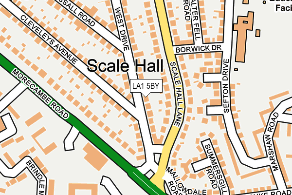 LA1 5BY map - OS OpenMap – Local (Ordnance Survey)