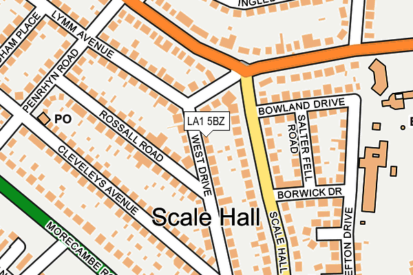 LA1 5BZ map - OS OpenMap – Local (Ordnance Survey)