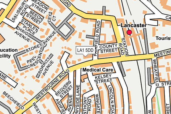 LA1 5DD map - OS OpenMap – Local (Ordnance Survey)