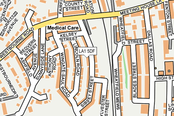 LA1 5DF map - OS OpenMap – Local (Ordnance Survey)
