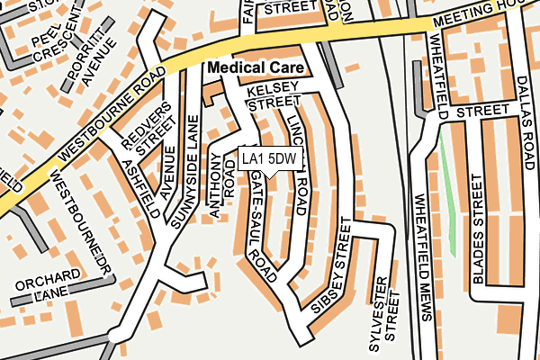 LA1 5DW map - OS OpenMap – Local (Ordnance Survey)