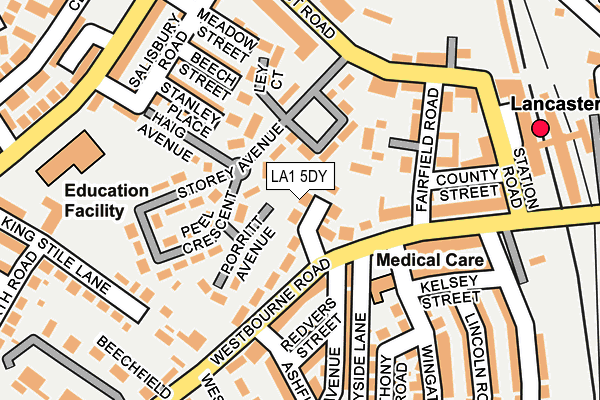 LA1 5DY map - OS OpenMap – Local (Ordnance Survey)