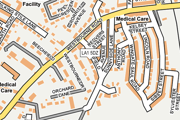 LA1 5DZ map - OS OpenMap – Local (Ordnance Survey)