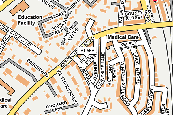 LA1 5EA map - OS OpenMap – Local (Ordnance Survey)