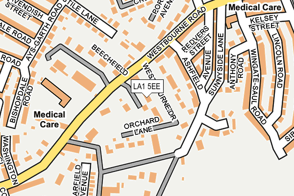 LA1 5EE map - OS OpenMap – Local (Ordnance Survey)