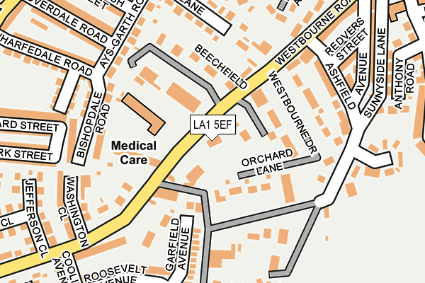 LA1 5EF map - OS OpenMap – Local (Ordnance Survey)
