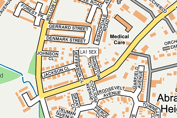 LA1 5EX map - OS OpenMap – Local (Ordnance Survey)