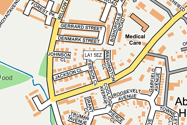 LA1 5EZ map - OS OpenMap – Local (Ordnance Survey)