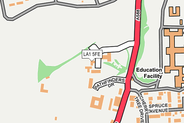 LA1 5FE map - OS OpenMap – Local (Ordnance Survey)