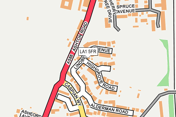 LA1 5FR map - OS OpenMap – Local (Ordnance Survey)