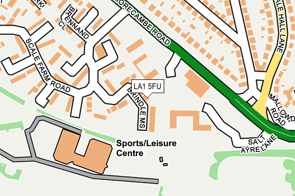 LA1 5FU map - OS OpenMap – Local (Ordnance Survey)