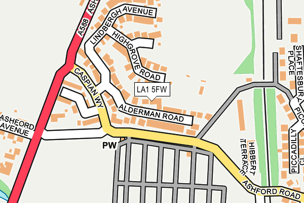 LA1 5FW map - OS OpenMap – Local (Ordnance Survey)