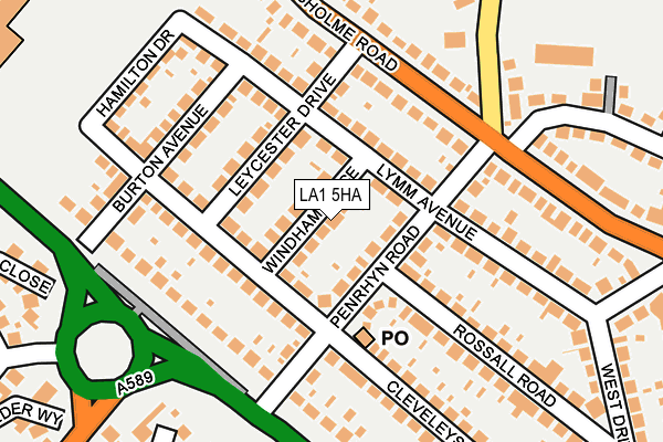 LA1 5HA map - OS OpenMap – Local (Ordnance Survey)