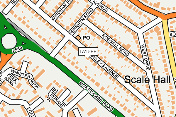 LA1 5HE map - OS OpenMap – Local (Ordnance Survey)