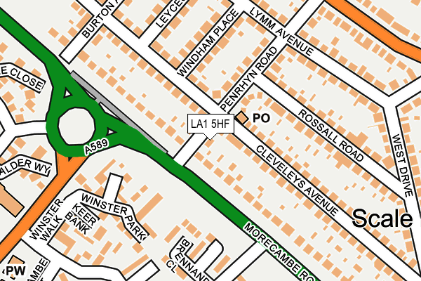 LA1 5HF map - OS OpenMap – Local (Ordnance Survey)