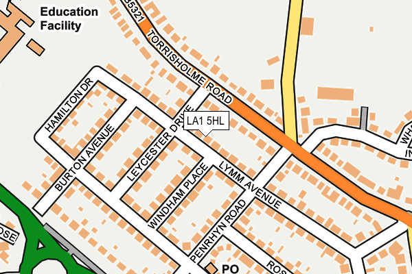 LA1 5HL map - OS OpenMap – Local (Ordnance Survey)