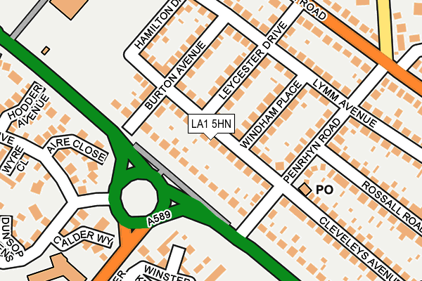 LA1 5HN map - OS OpenMap – Local (Ordnance Survey)