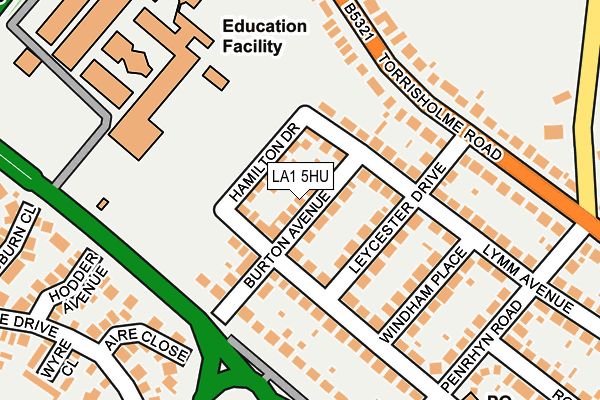 LA1 5HU map - OS OpenMap – Local (Ordnance Survey)