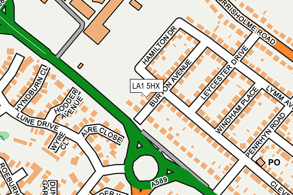 LA1 5HX map - OS OpenMap – Local (Ordnance Survey)