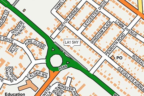 LA1 5HY map - OS OpenMap – Local (Ordnance Survey)