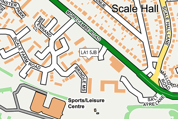 LA1 5JB map - OS OpenMap – Local (Ordnance Survey)