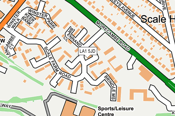 LA1 5JD map - OS OpenMap – Local (Ordnance Survey)