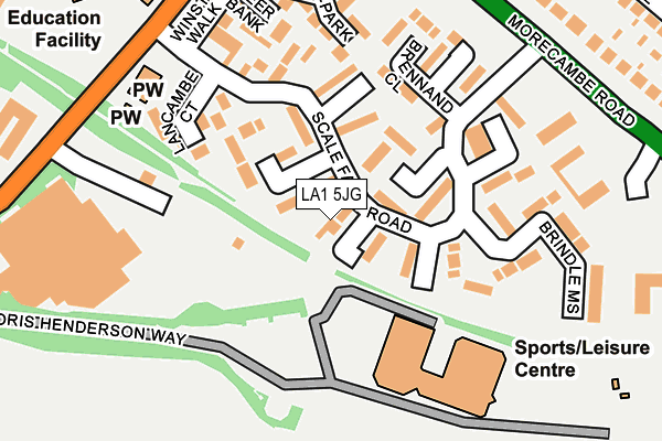 LA1 5JG map - OS OpenMap – Local (Ordnance Survey)