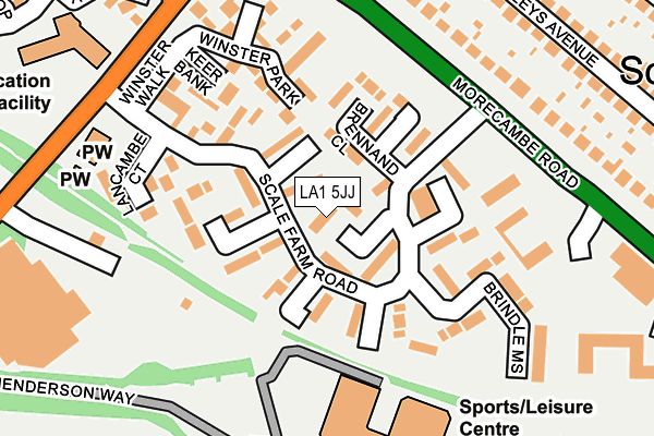 LA1 5JJ map - OS OpenMap – Local (Ordnance Survey)