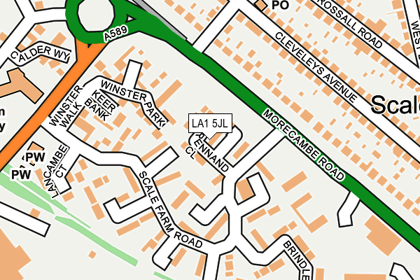 LA1 5JL map - OS OpenMap – Local (Ordnance Survey)