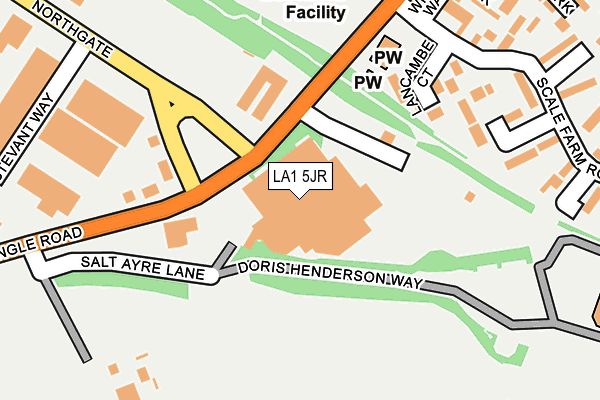 LA1 5JR map - OS OpenMap – Local (Ordnance Survey)