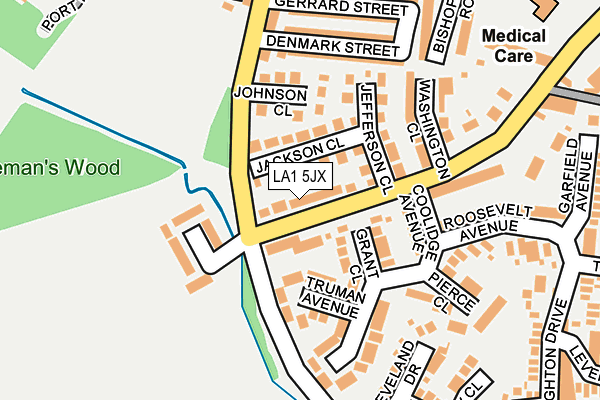 LA1 5JX map - OS OpenMap – Local (Ordnance Survey)