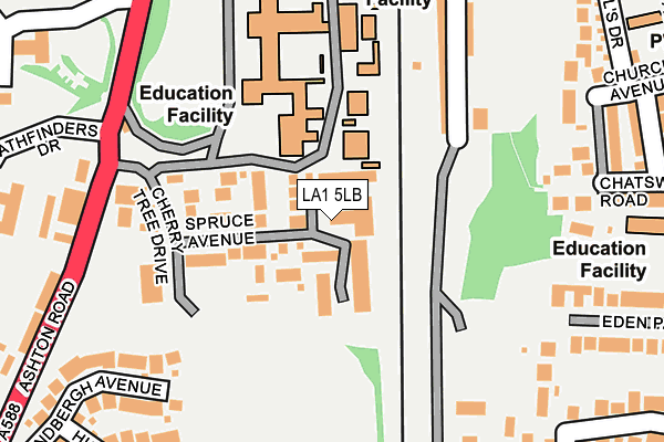 LA1 5LB map - OS OpenMap – Local (Ordnance Survey)