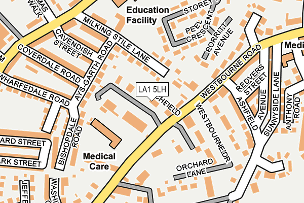 LA1 5LH map - OS OpenMap – Local (Ordnance Survey)