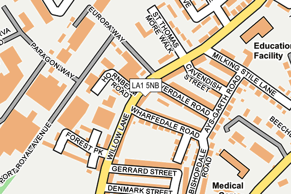 LA1 5NB map - OS OpenMap – Local (Ordnance Survey)