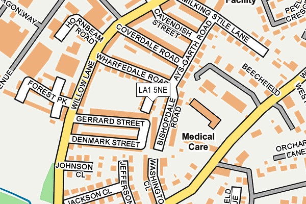LA1 5NE map - OS OpenMap – Local (Ordnance Survey)