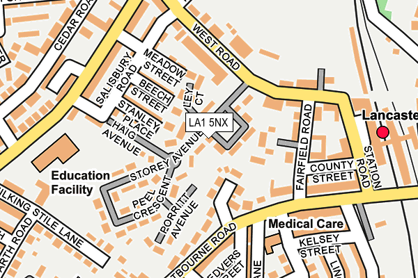 LA1 5NX map - OS OpenMap – Local (Ordnance Survey)