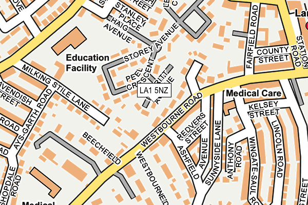 LA1 5NZ map - OS OpenMap – Local (Ordnance Survey)