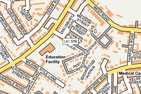 LA1 5PB map - OS OpenMap – Local (Ordnance Survey)