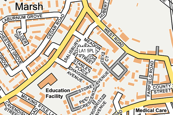 LA1 5PL map - OS OpenMap – Local (Ordnance Survey)